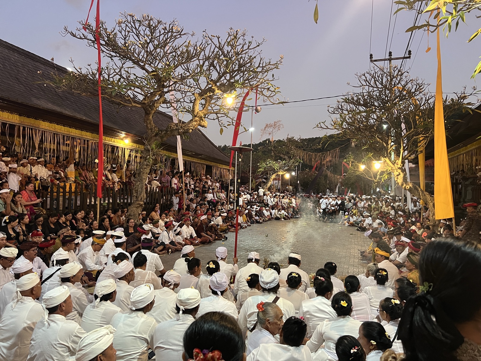 Villagers gather to witness a Balinese possession ritual