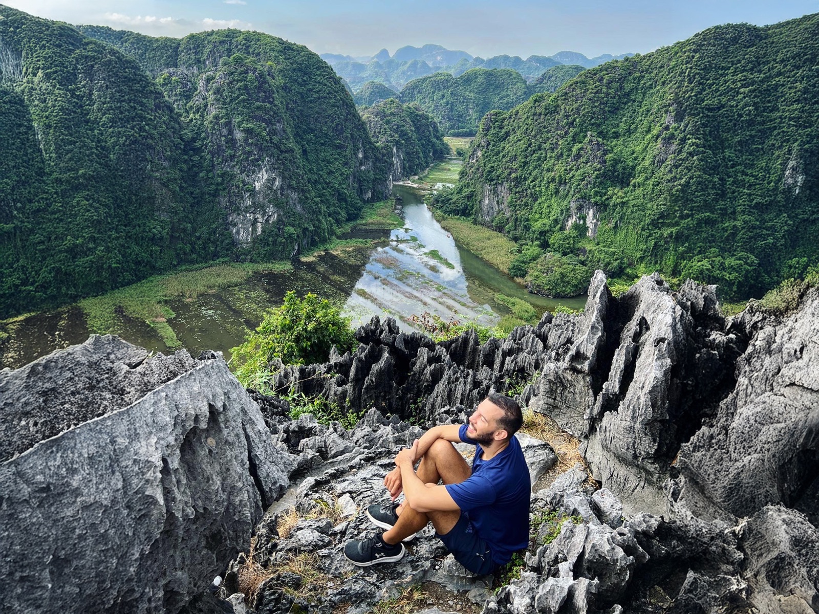 Filippo overlooking the Tam Coc karst valley in Ninh Binh, Vietnam