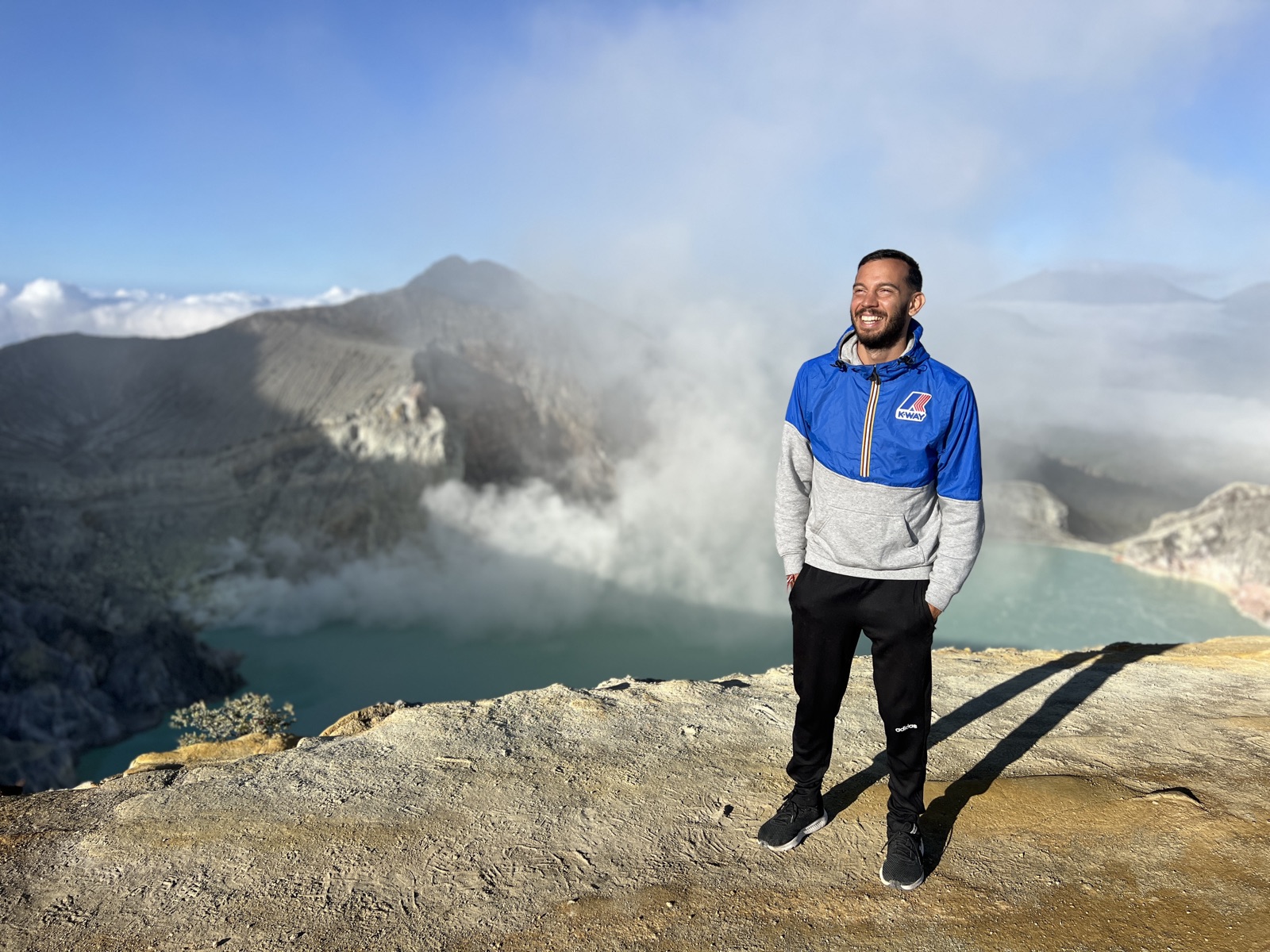 Top of Mount Ijen in the morning light