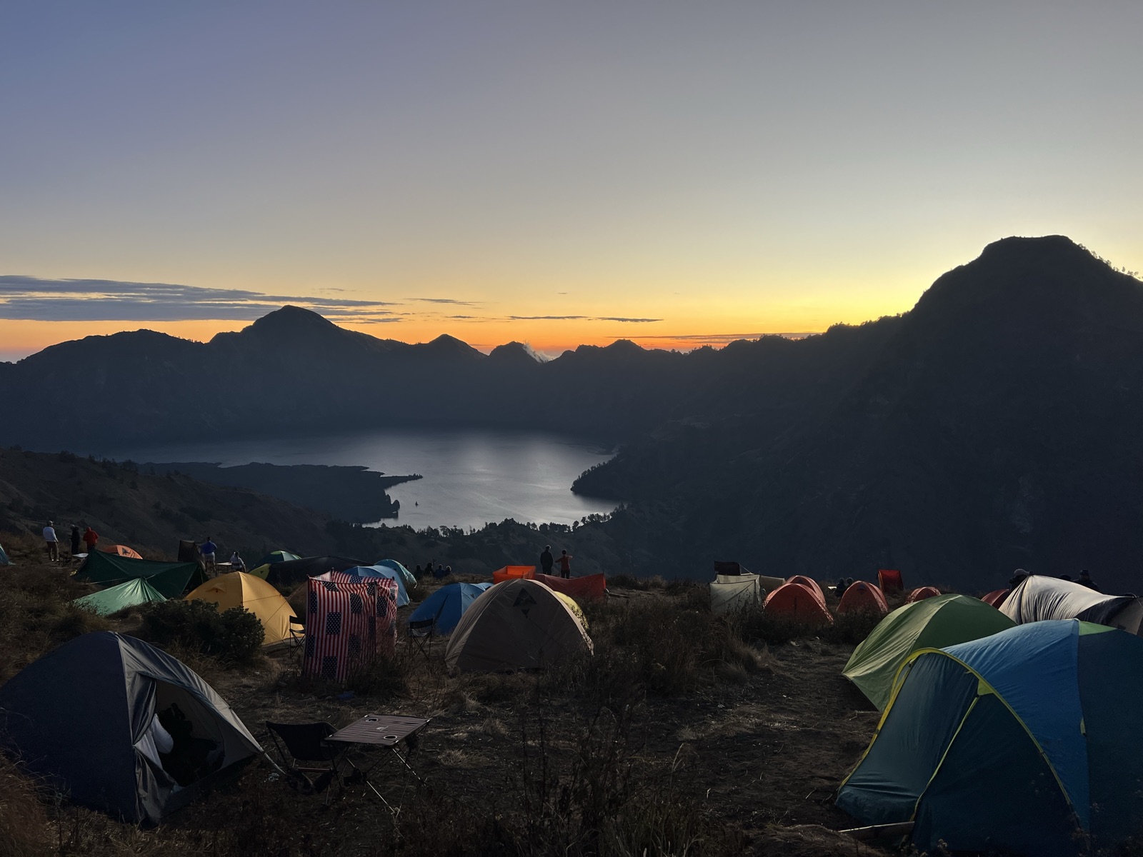 Crater rim campsite, Mount Rinjani