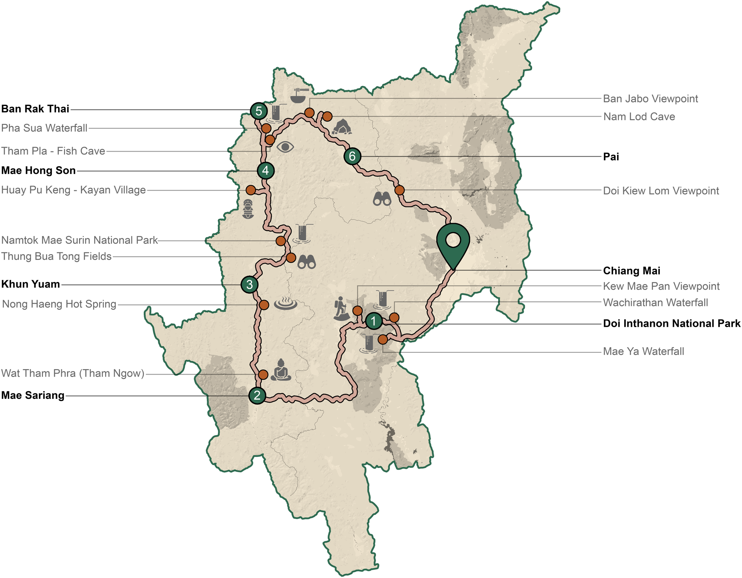 Mae Hong Son Loop map