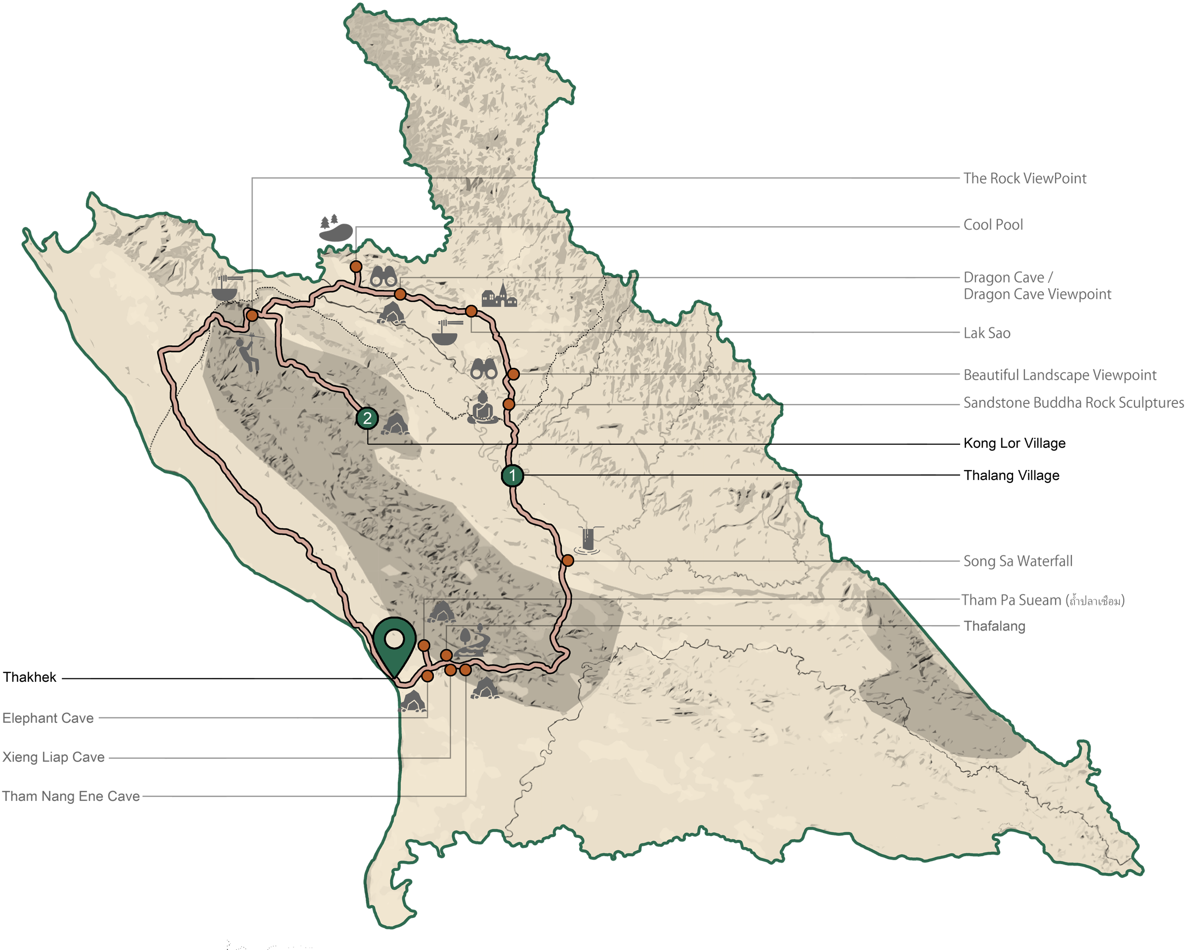 Thakhek Loop map