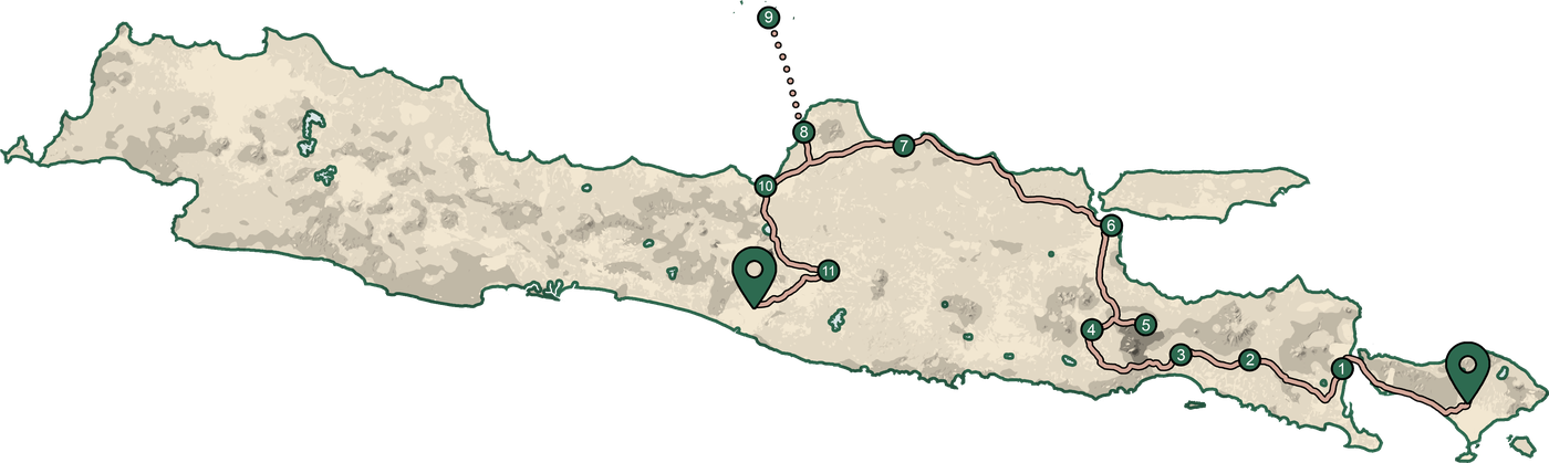 East Java Trip map